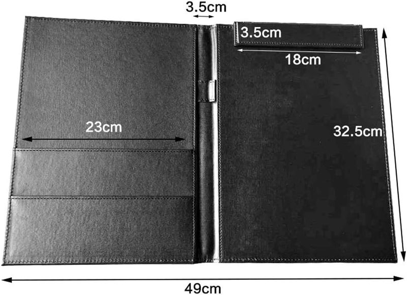 WELLYUK 19" X 13" Padfolio Clipboard, A4 Office File Clip Binder Folder Document Organizer Portfolio Writing Pad Business Card Holder, Magnetic Conference Pad with Pen Holder - Image 2